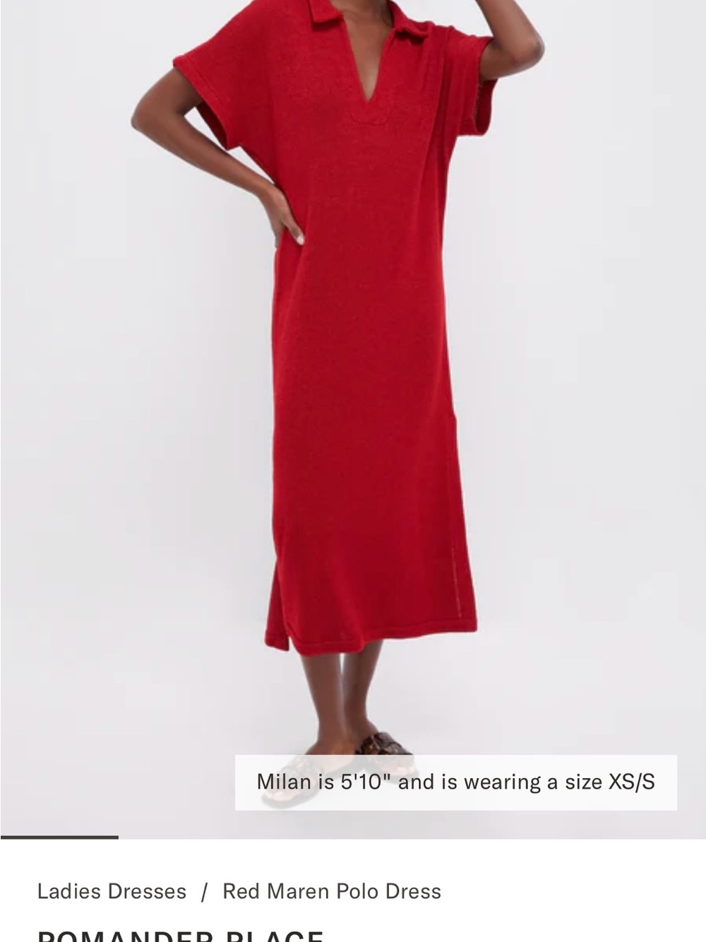 Pomander Place Red Polo Midi Dress